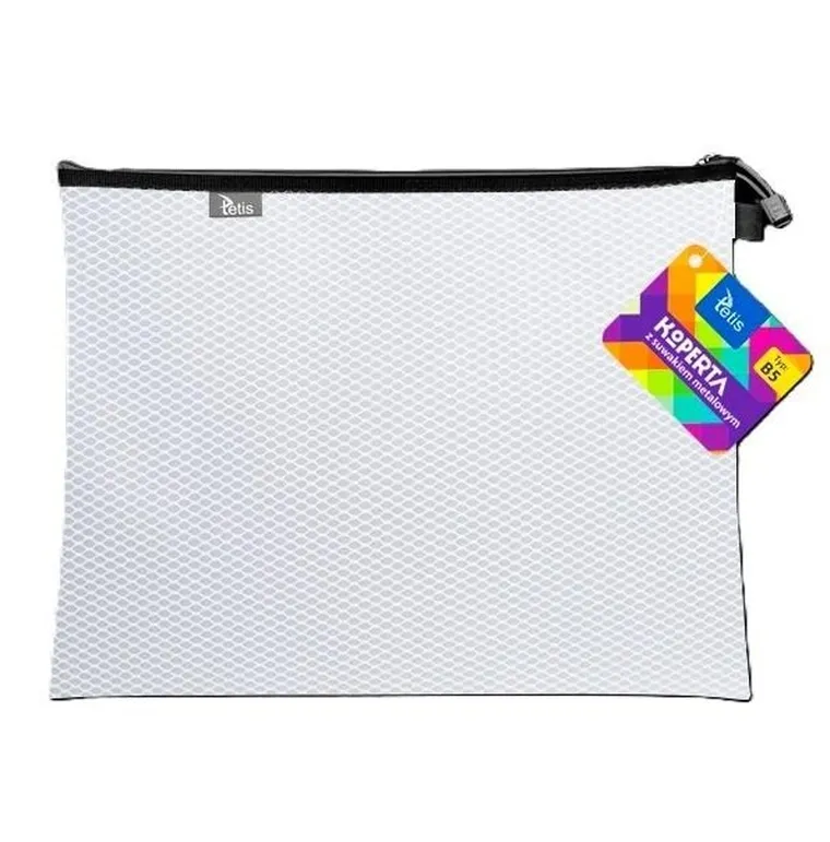 Tetis, koperta z suwakiem metalalowym, B5, biała, 1 szt.