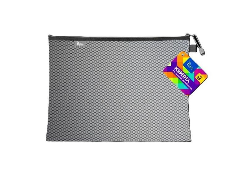 Tetis, koperta z suwakiem metalalowym, B5, czarna, 1 szt.