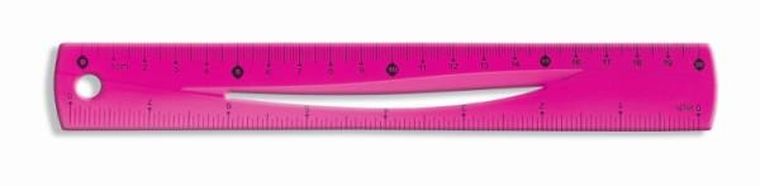 Tetis, linijka elastyczna, różowa, 20 cm