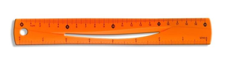 Tetis, linijka, pomarańczowa, 20 cm