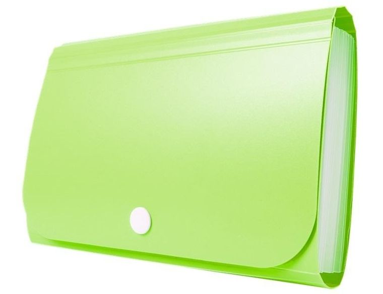 Tetis, mini organizer harmonijkowy PP, na zatrzask, zielony, 1 szt.