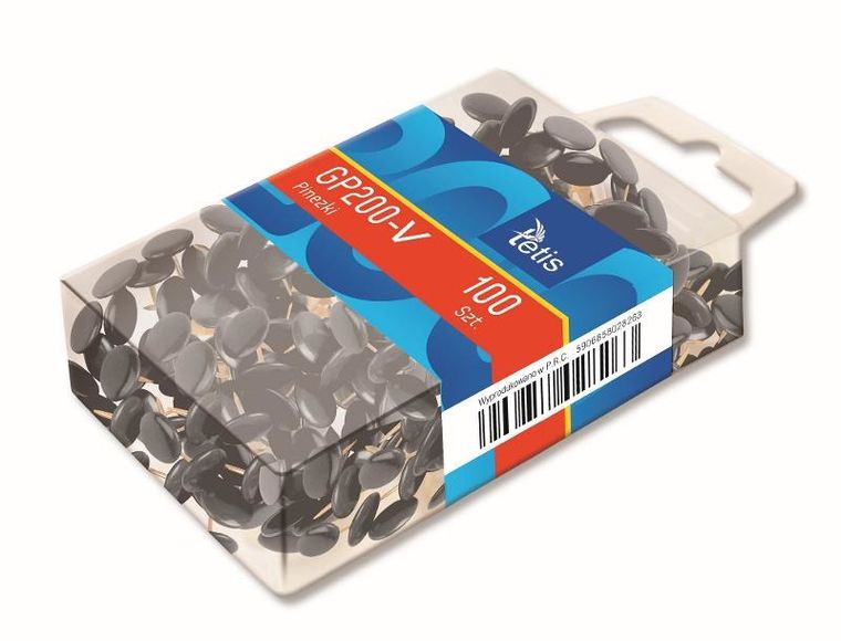 Tetis, pinezki, czarne, 100 szt.