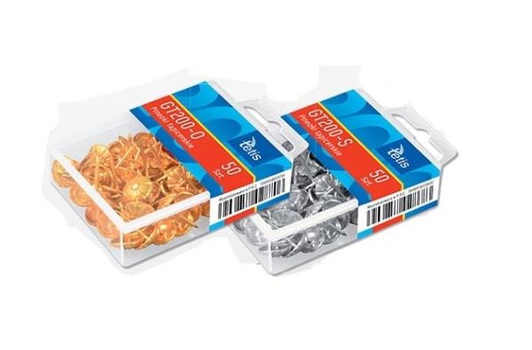 Tetis, pinezki tapicerskie, srebrne, 50 szt.