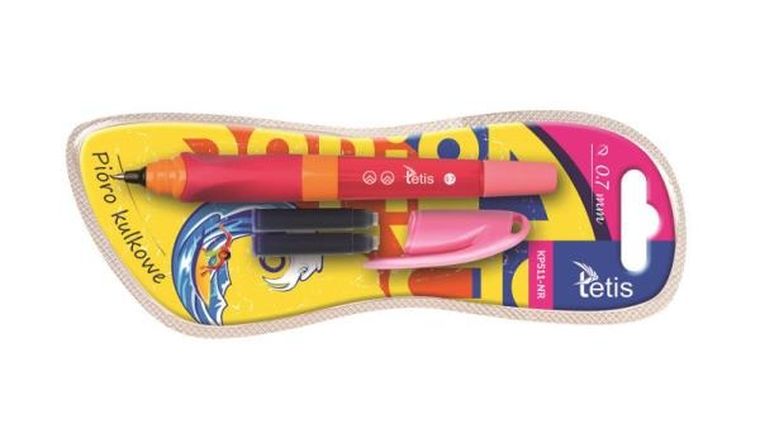 Tetis, pióro kulkowe, z 2 nabojami, różowe