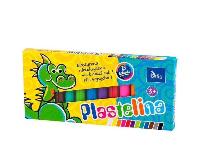 Tetis, plastelina, 15 g, 12 kolorów