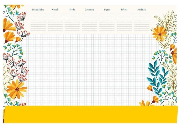 Tetis, podkład na biurko notes B3, kwiaty, 1 szt.