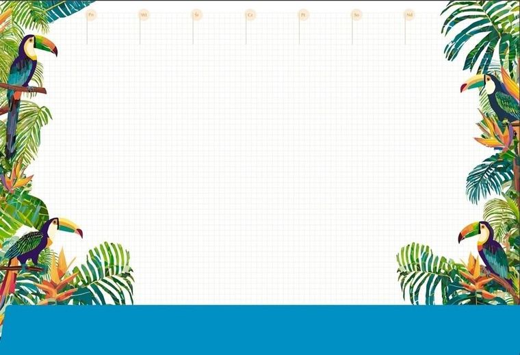 Tetis, podkład na biurko, notes, B3, tropiki