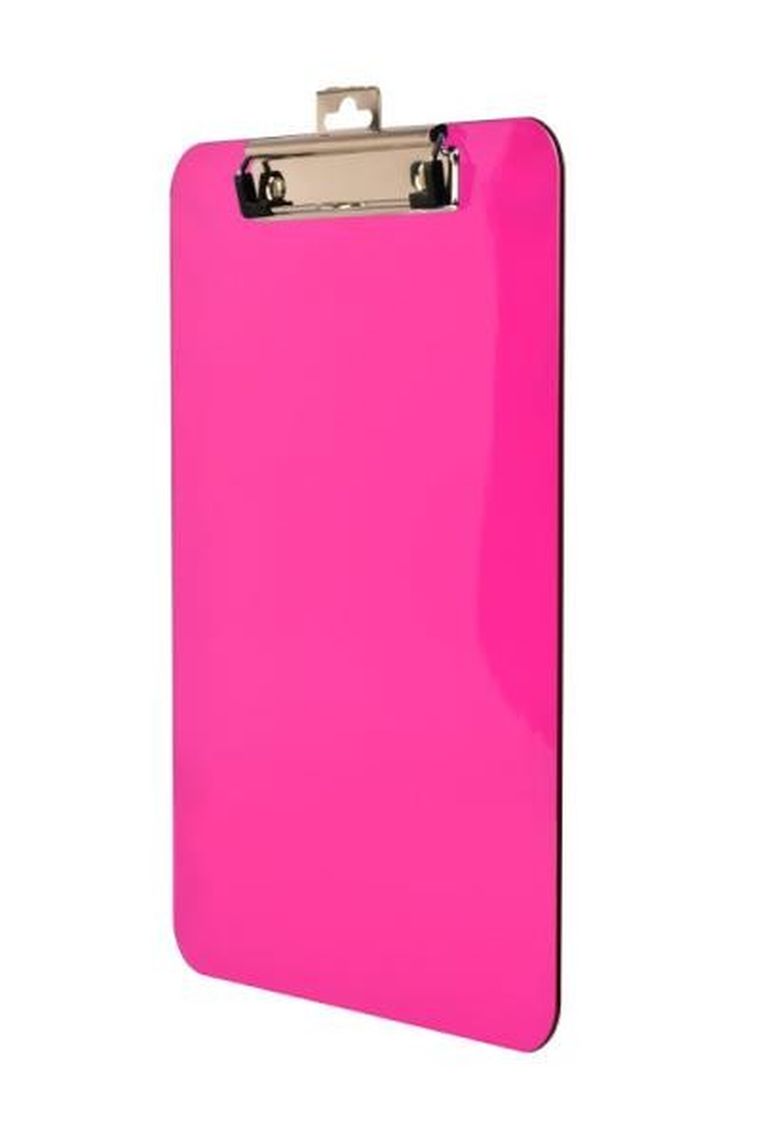 Tetis, podkładka z metalowym klipem, A4, różowa