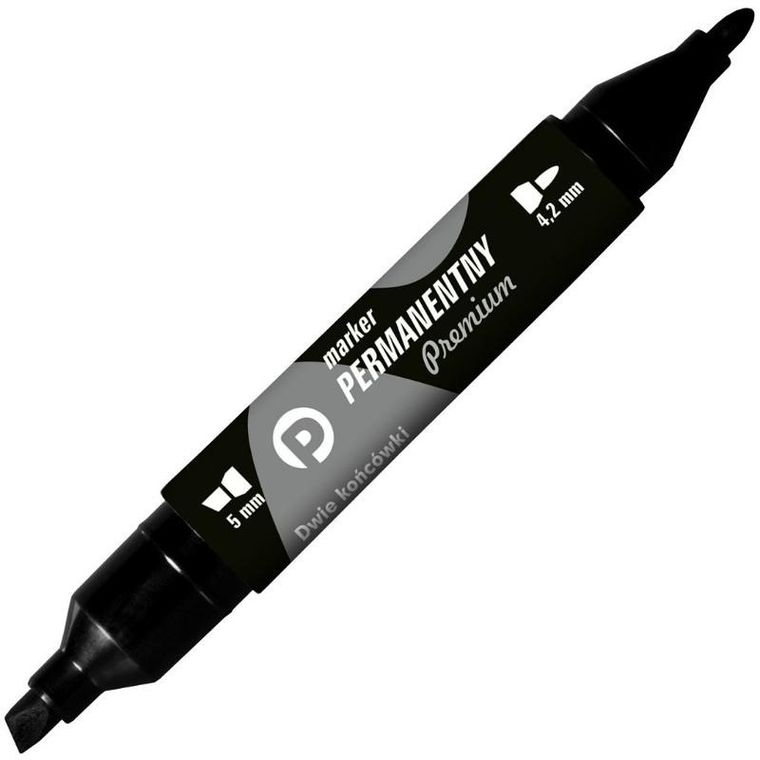 Tetis, Premium, marker permanentny, 2 końcówki, czarny