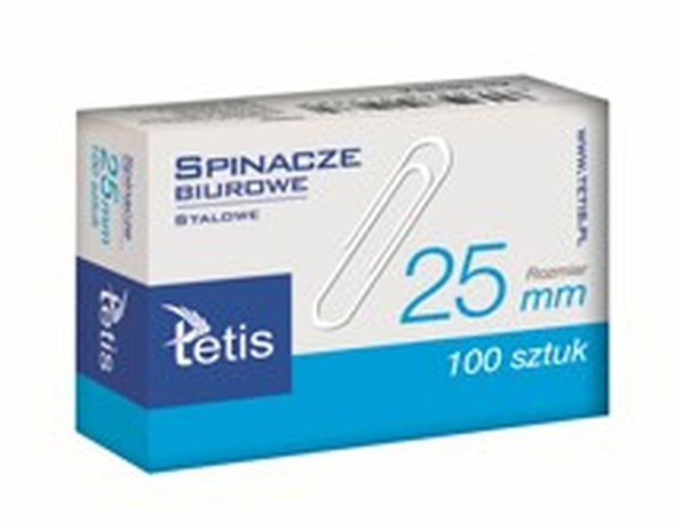 Tetis, spinacze biurowe, okrągłe, 25 mm, 10-100 szt.