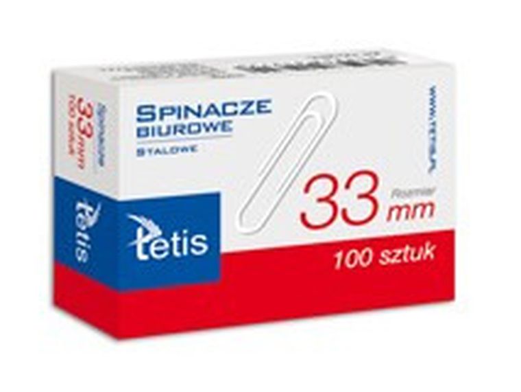 Tetis, spinacze biurowe, okrągłe, 33 mm, 10-100 szt.