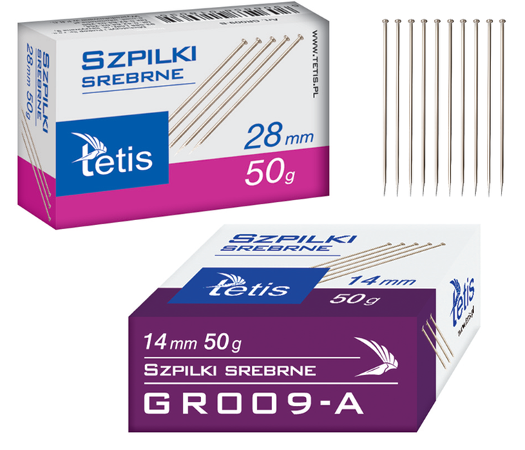 Tetis, szpilki biurowe, 14mm