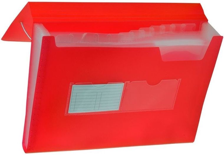 Tetis, teczka harmonijkowa z gumką narożną, A4, czerwona, 1 szt.