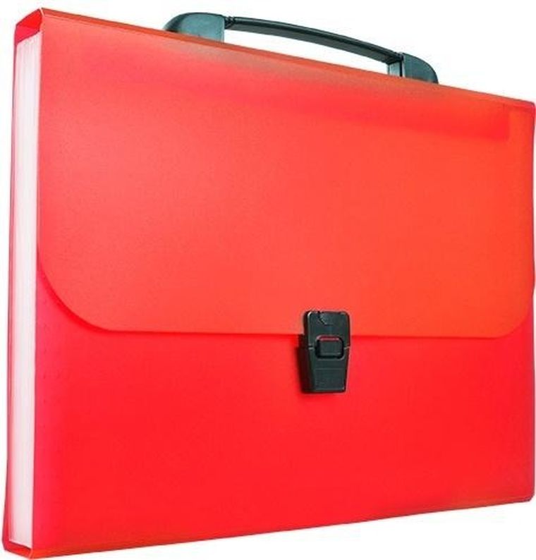 Tetis, teczka harmonijkowa z rączką, A4, czerwona, 1 szt.