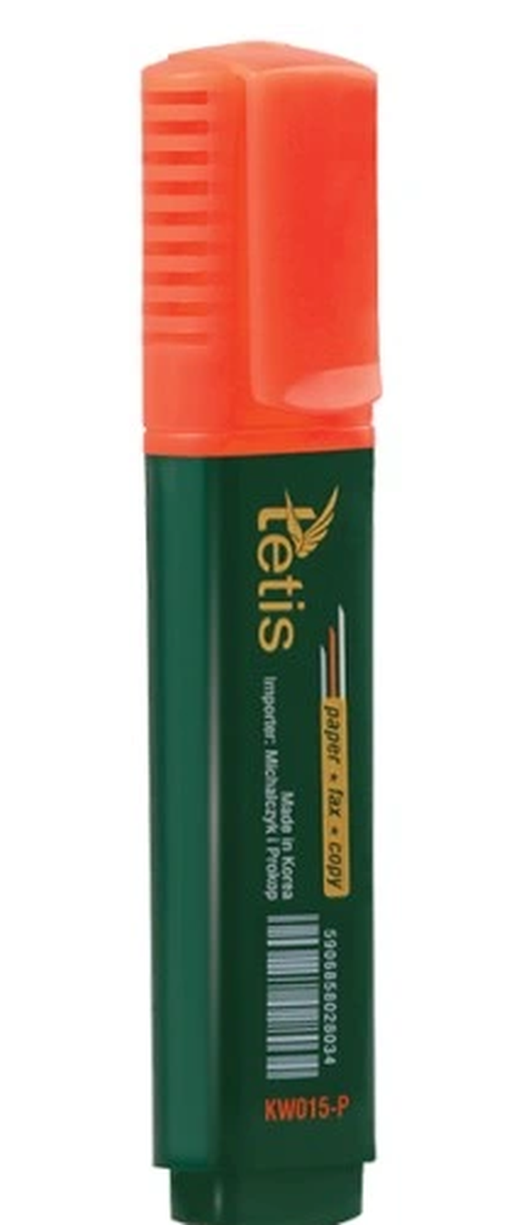 Tetis, zakreślacz płaski, pomarańczowy