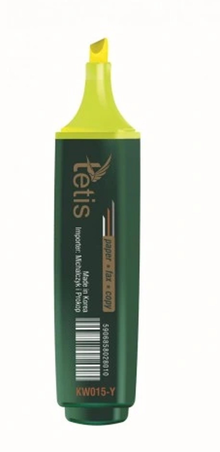 Tetis, zakreślacz płaski, żółty