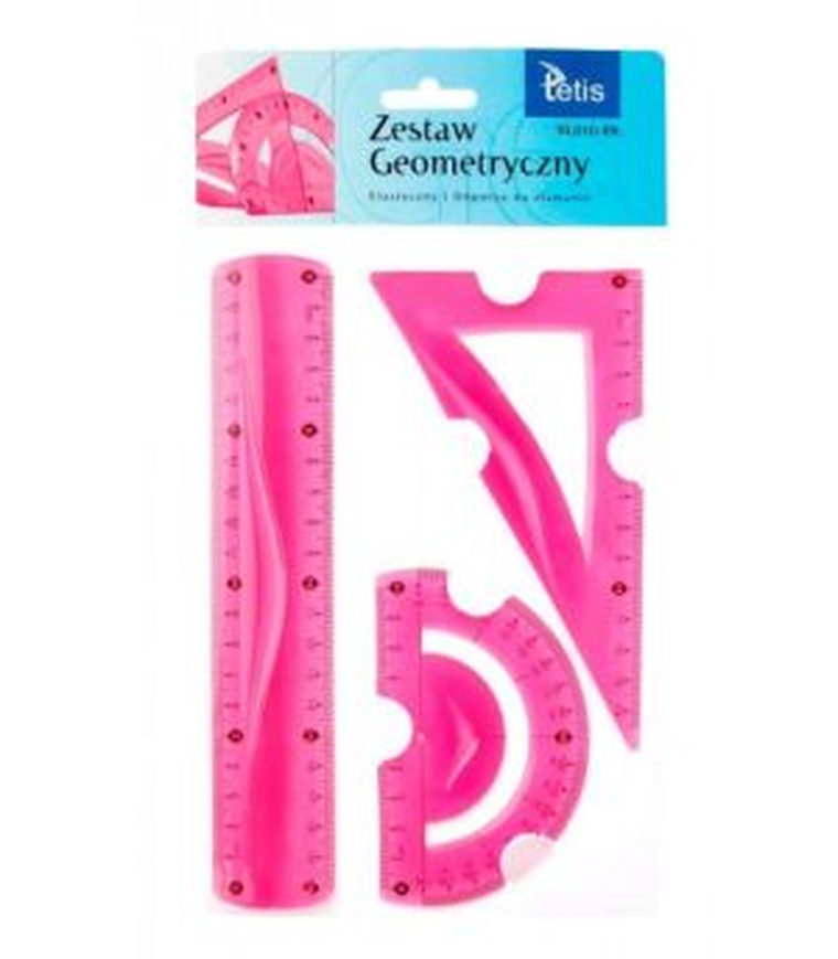 Tetis, zestaw geometryczny elastyczny, różowy