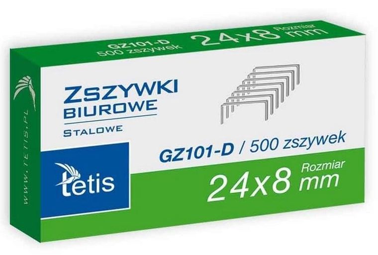 Tetis, zszywki biurowe, 24-8 mm, 500 szt.