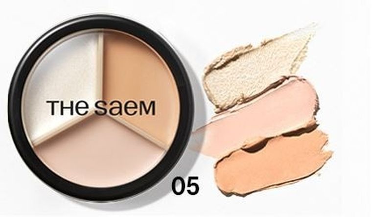 The Saem, Cover Perfection Triple Pot, korektor do twarzy, 05 dark up beige