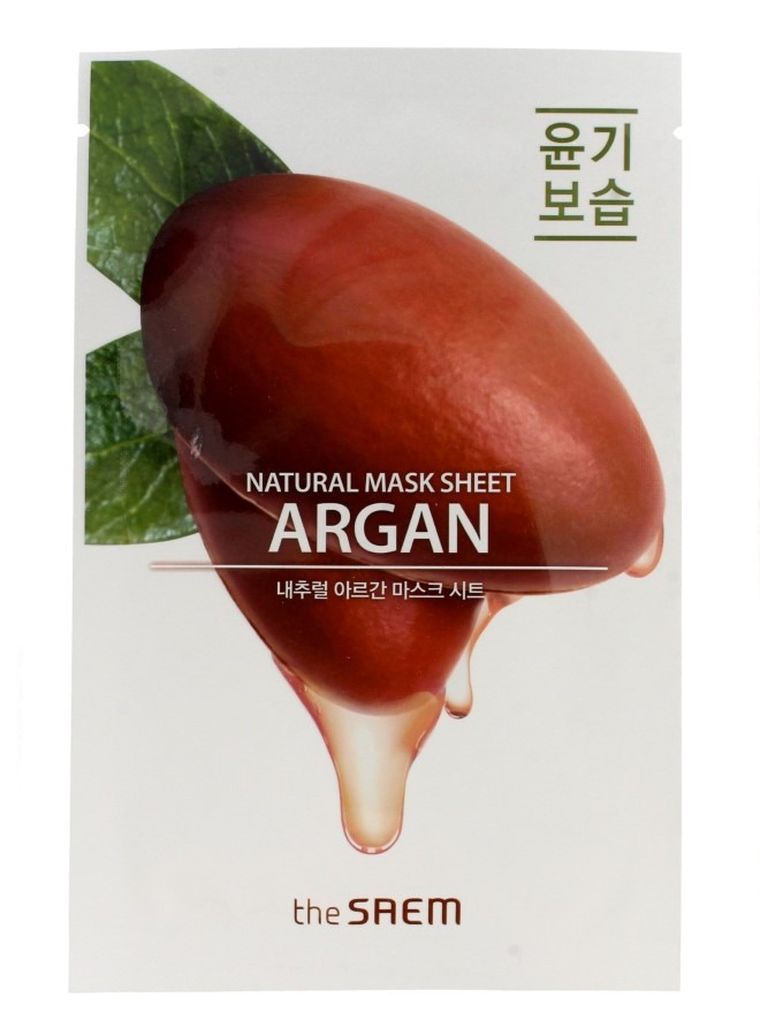 The Saem, Natural Mask Sheet, maska na tkaninie, Argan, 21 ml