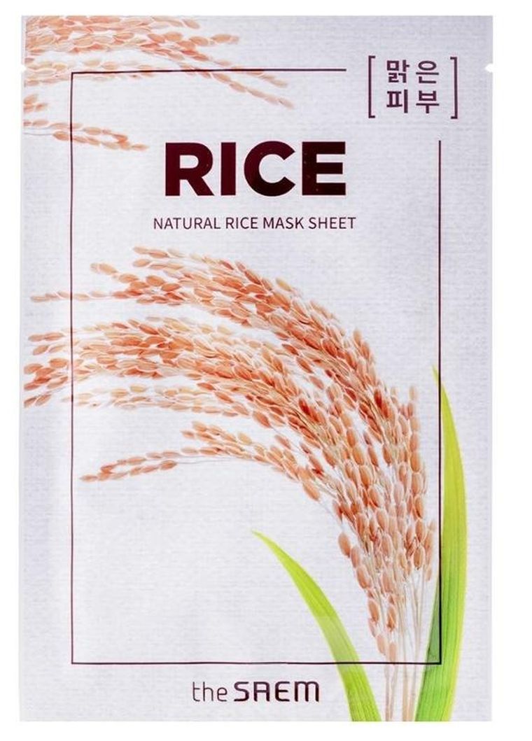 The Saem, Natural Mask Sheet, Rice, maska na tkaninie