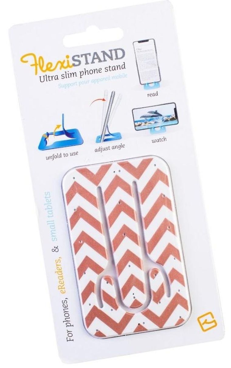Thinking Gifts, FlexiStand, podstawka pod telefon lub tablet, Rose Gold Chevr