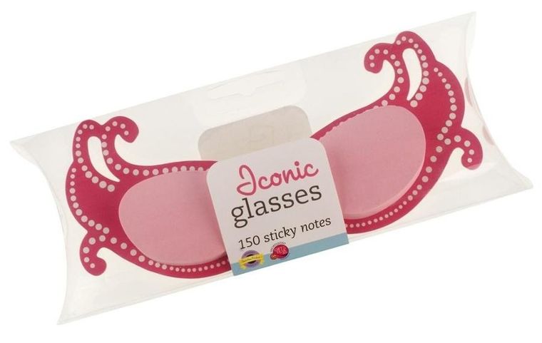 Thinking Gifts, karteczki samoprzylepne, różowe, okulary