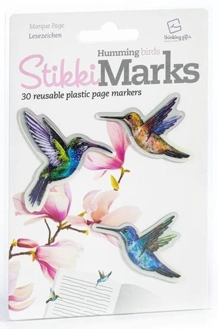 Thinking Gifts, StikkiMarks, Hummingbirds, zakładki samoprzylepne do dokumentów, kolibry, 30 szt.