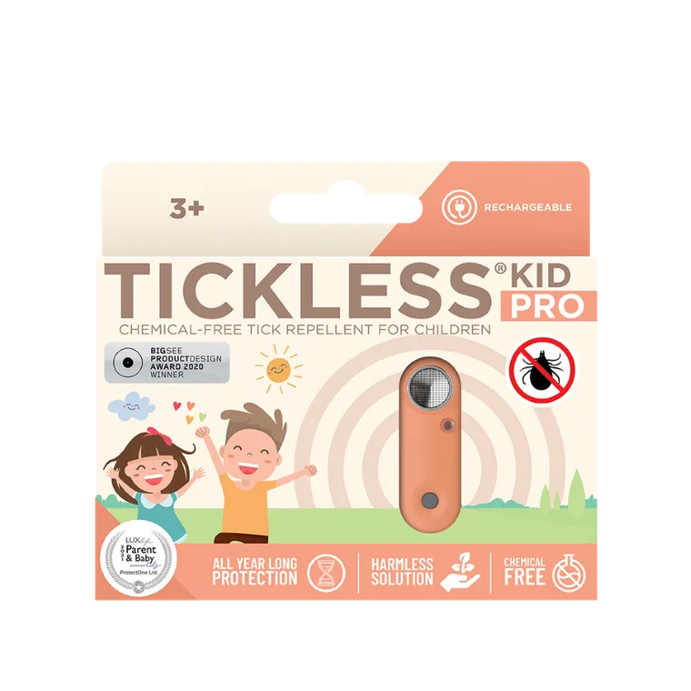 Tickless, Kid PRO, ultradźwiękowa ochrona przed kleszczami, Hot Peach