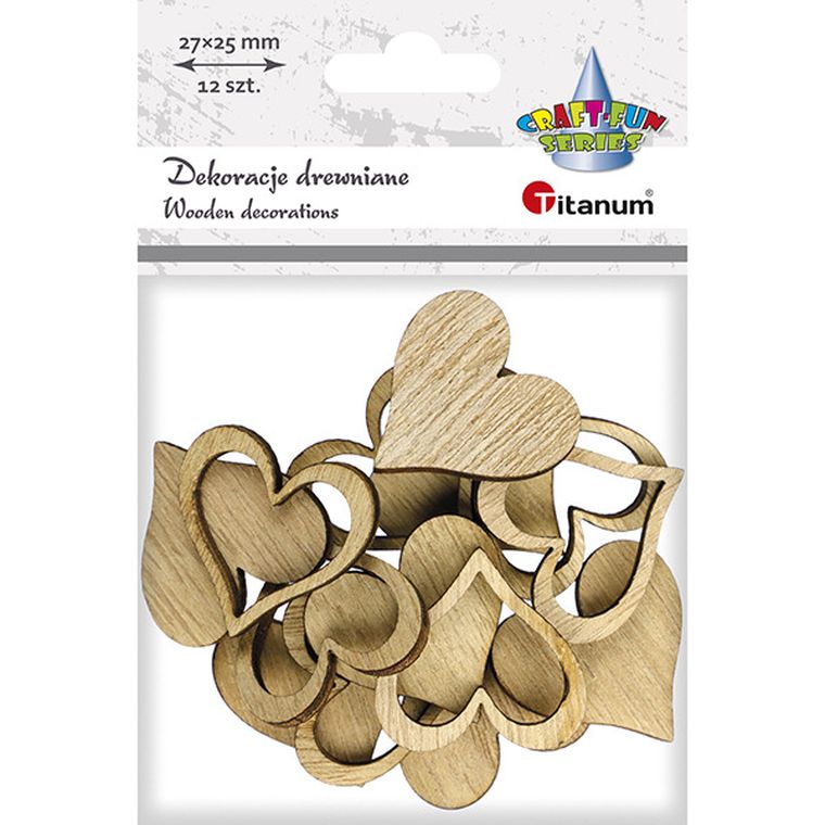Titanum, Craft Fun, drewniane serca, 12 szt.