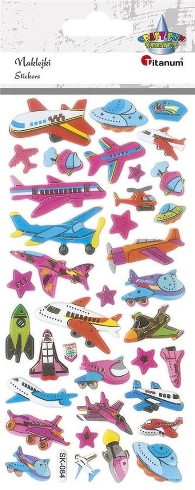 Titanum, Craft-fun Series, naklejki wypukłe, samoloty