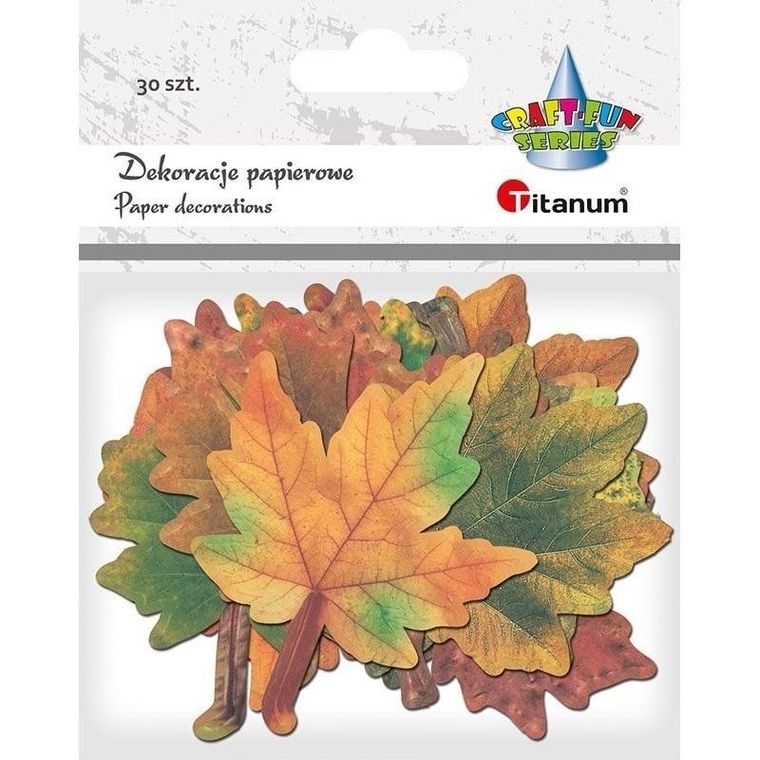Titanum, dekoracje kartonowe, liście klonu, 30 szt.