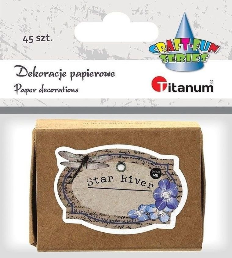 Titanum, dekoracje kartonowe, notatki w pudełku, 45 szt.