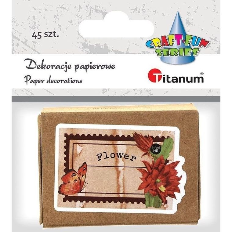 Titanum, dekoracje kartonowe, notatki w pudełku, 45 szt.