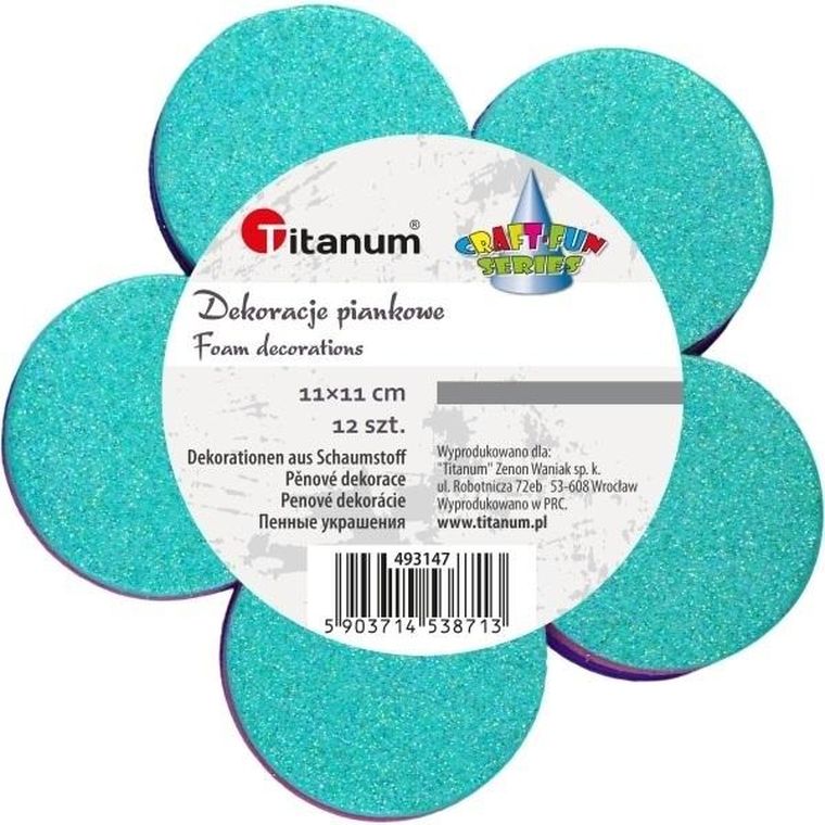 Titanum, dekoracje piankowe, kwiaty, 12 szt.