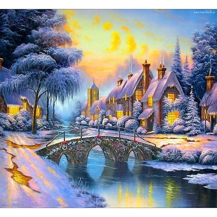 Titanum, diamentowa mozaika 5D, zima, 40-30 cm