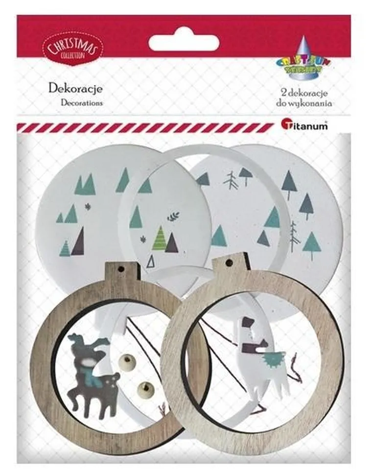 Titanum, Drewniane bombki, zestaw do złożenia, 2 szt.
