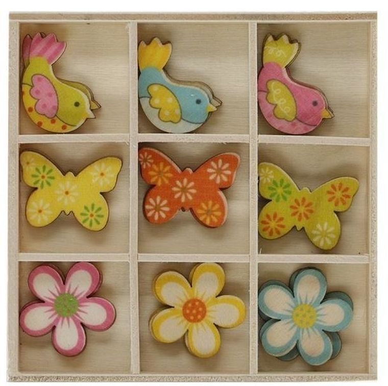 Titanum, drewniane dekoracje, 27 szt.