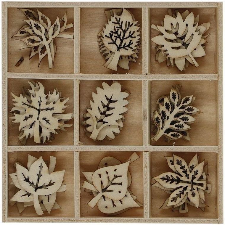 Titanum, drewniane dekoracje w pudełku, 45 szt.