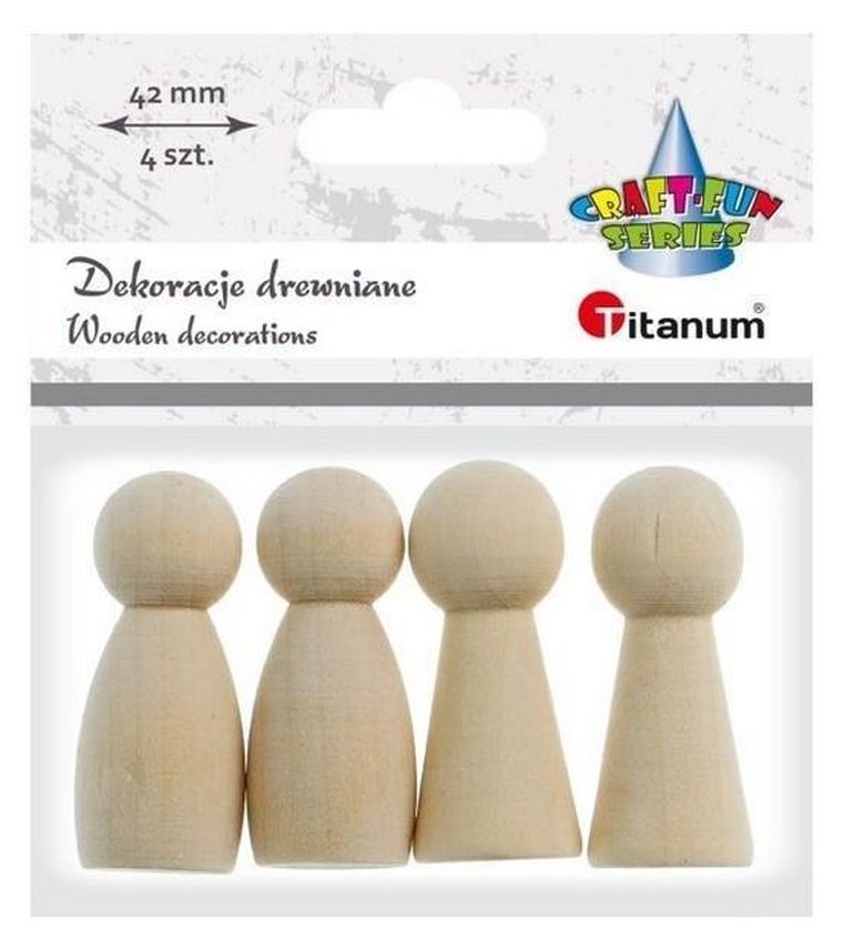 Titanum, drewniane pionki do gry, 42 mm, 4 szt.