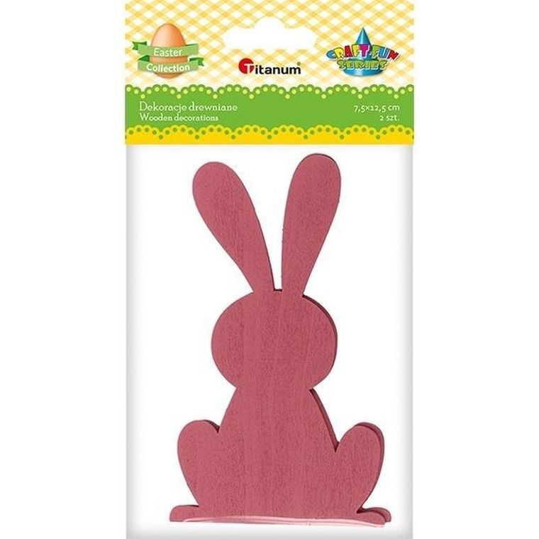 Titanum, drewniane zające, ciemnoczerwone, 74-127 mm, 2 szt.