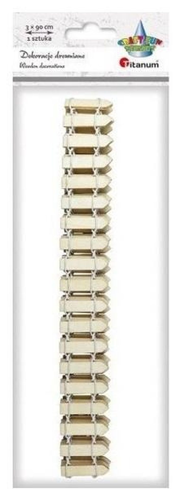 Titanum, drewniany płotek 90 cm, 30-7-2mm, 3 szt.