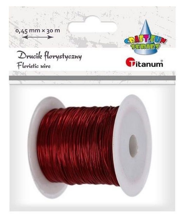Titanum, drucik florystyczny 0,45mmx30m, czerwony