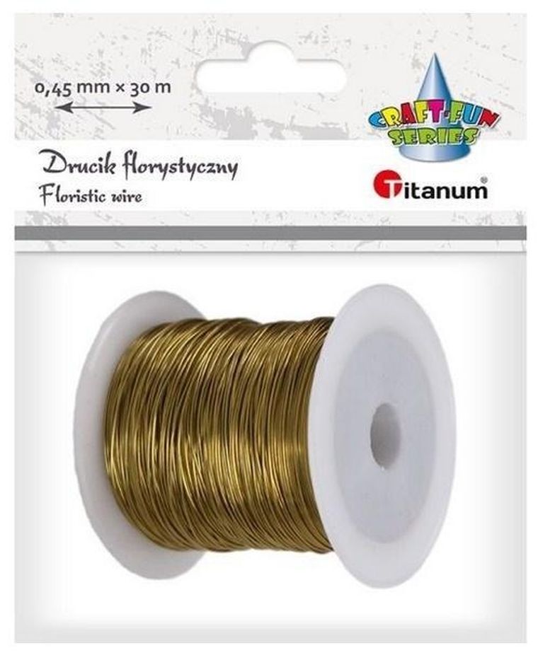Titanum, drucik florystyczny 0,45mmx30m, złoty
