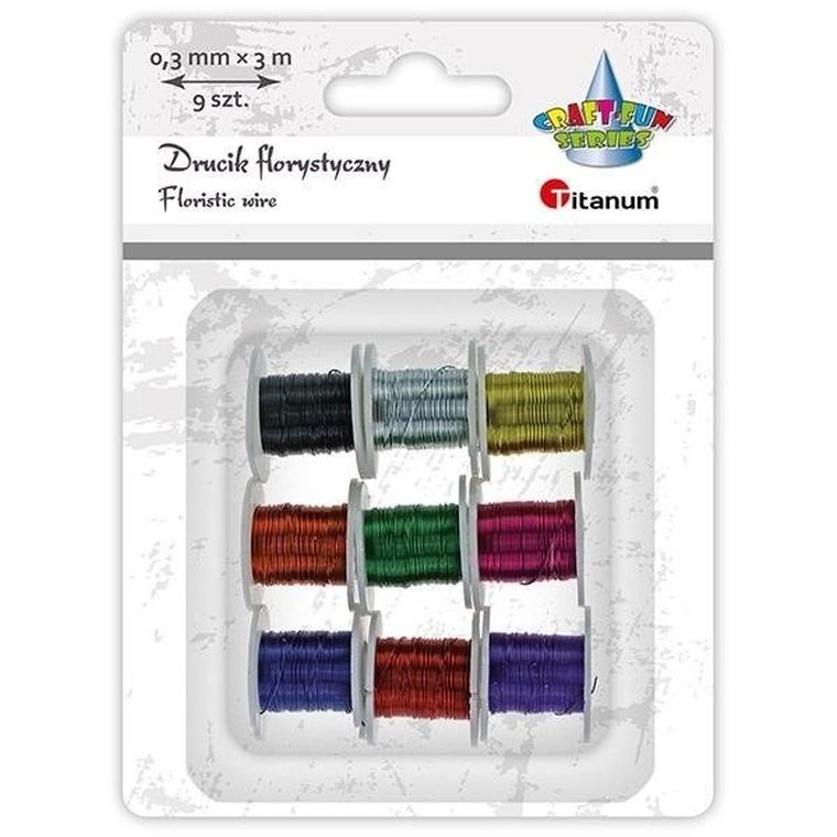 Titanum, drucik florystyczny, 9 kolorów, 0,3 mmx3m