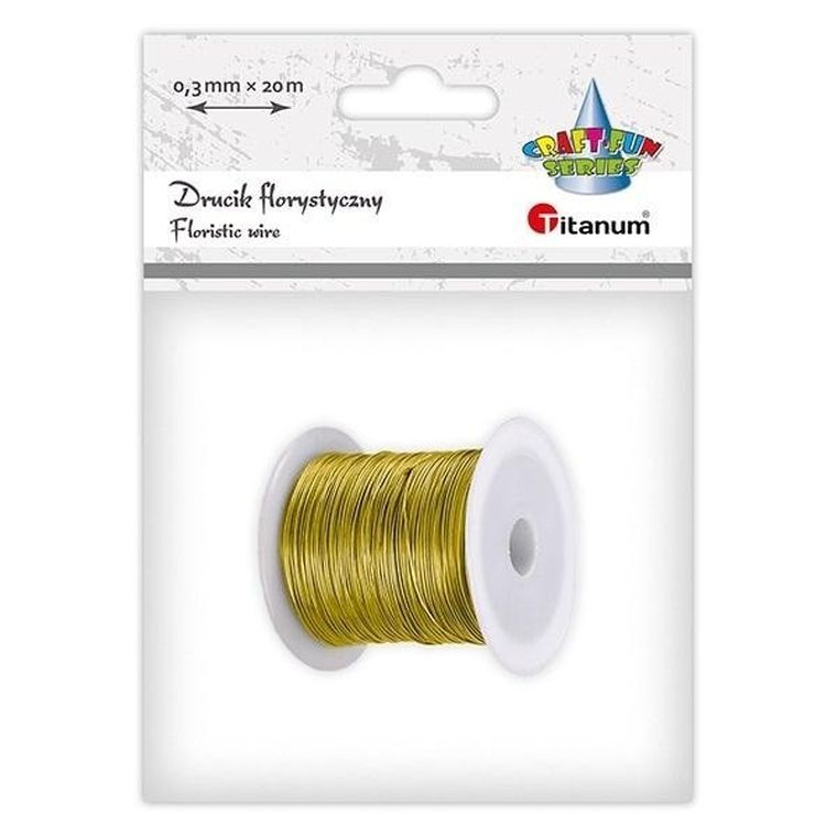 Titanum, drucik florystyczny, złoty, 0,3 mmx20m