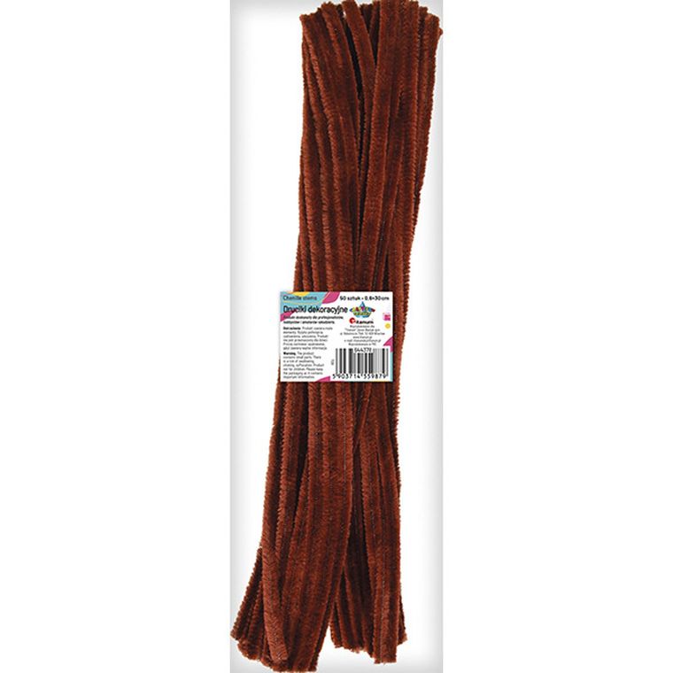 Titanum, druciki dekoracyjne, 0,6-30 cm, brązowe, 50 szt.