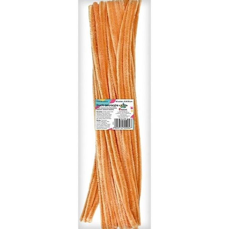 Titanum, druciki dekoracyjne, 0,6-30 cm, brzoskwiniowe, 50 szt.