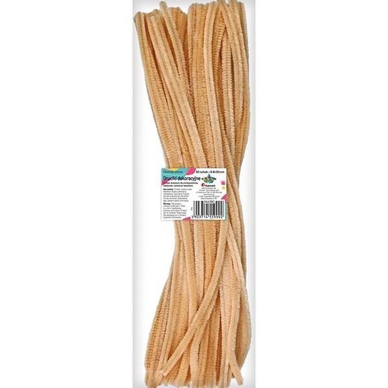 Titanum, druciki dekoracyjne, 0,6-30 cm, cieliste, 50 szt.