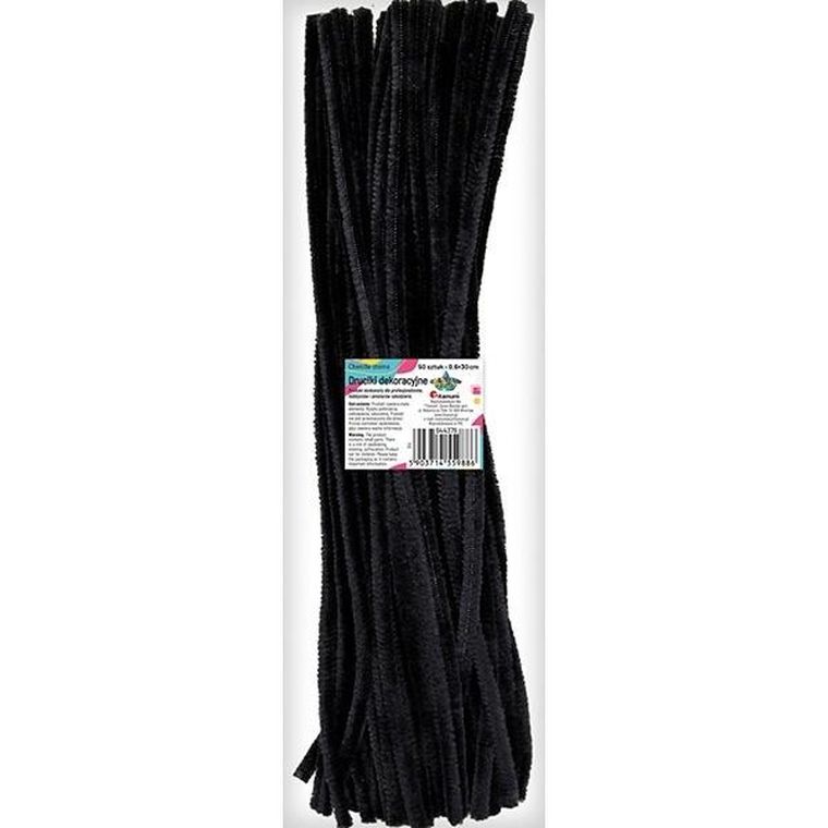 Titanum, druciki dekoracyjne, 0,6-30 cm, czarne, 50 szt.